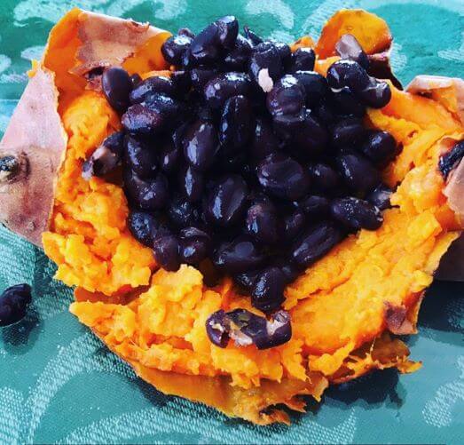 Picture of a Sweet Potato with Black Beans