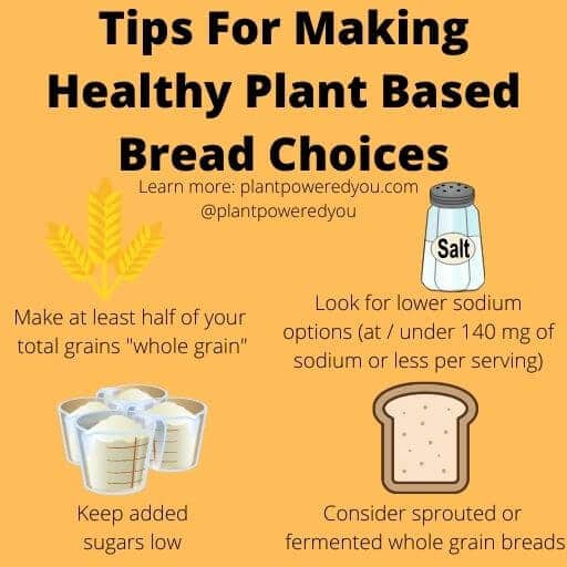 Graphic Showing Tips for Making Healthy Plant Based Bread Choices