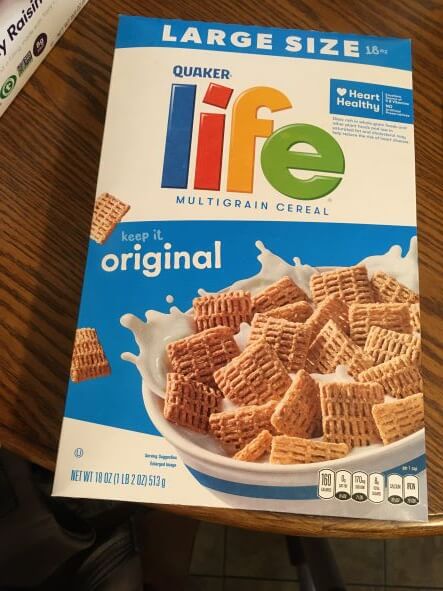 Picture of a box of Quaker Life Original Cereal