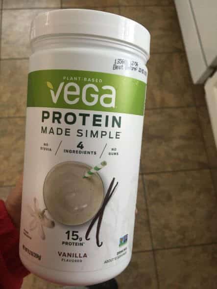 Picture of vega Protein Made Simple Vanilla protein powder.